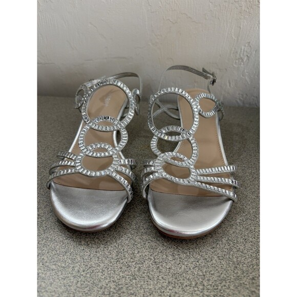 Marine Selena Women’s Size 8 Silver Rhinestone Wedge Heels New In Box Retail $49 - Picture 2 of 8